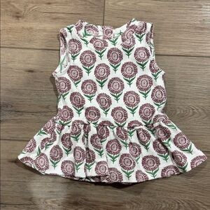 Kate Quinn sleeveless drop waist gathered top mountain berry daisy 6-12m